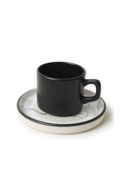 Hermia Juego de tazas de café Blanco y Negro (12 piezas)